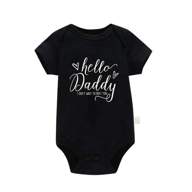 đ¶đ Body BĂ©bĂ© Annonce Grossesse â "Hello Daddy, I Can't Wait to Meet You" â 100% Coton Douxâą