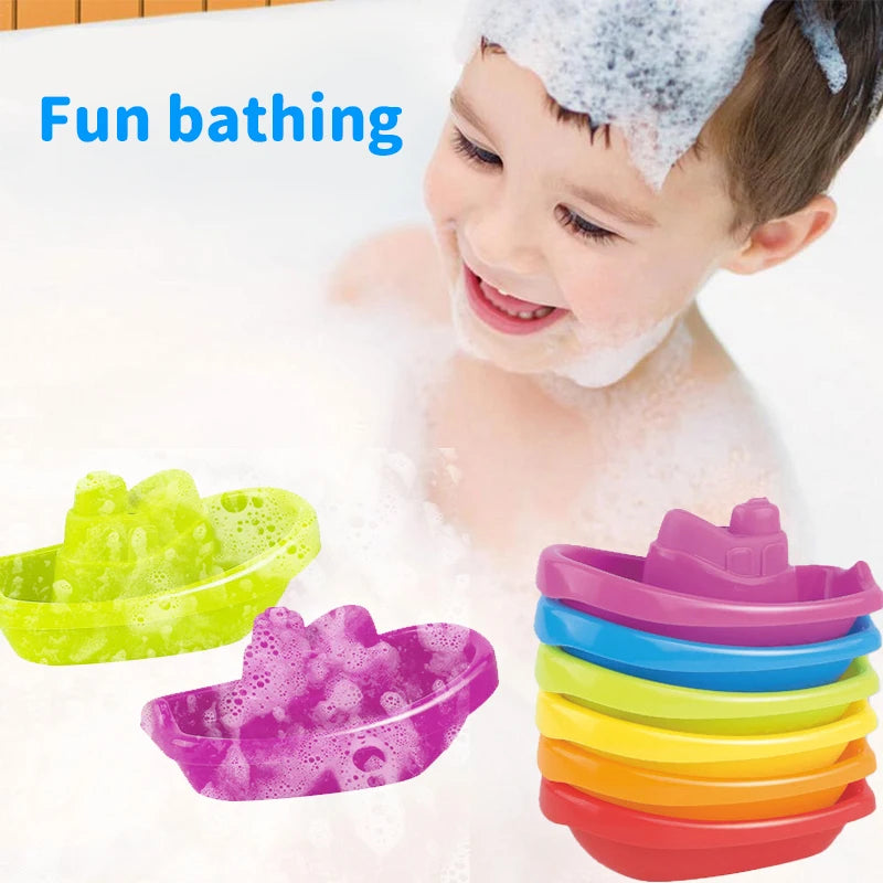 đđš Jouets de Bain BĂ©bĂ© â Gobelets Empilables ColorĂ©s â Jouet Ăducatif Montessori â Forme Bateau â Tour Pliable pour Enfantsâą - PlanĂšte bĂ©bĂ©