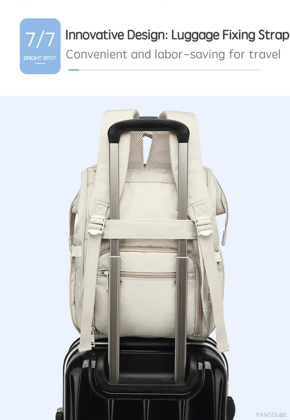 đ Sac Ă Langer PANGDUBE â Sac Ă Dos MaternitĂ© Ătanche avec Crochets Poussetteâą