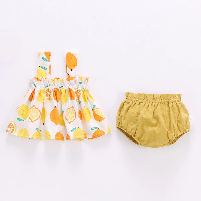 đâïž Ensemble ĂtĂ© BĂ©bĂ© Fille â Robe ImprimĂ©e + Culotte PP â 2 PiĂšces â Ultra LĂ©ger & Confortable â Lawadkaâą - PlanĂšte bĂ©bĂ©