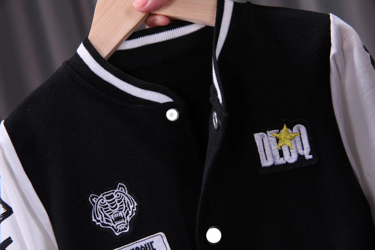 ensemble garçon 3 pièces veste baseball tigre