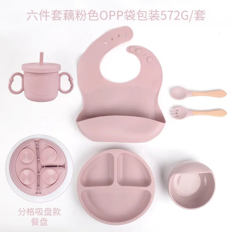 đœïž Set de Vaisselle en Silicone pour BĂ©bĂ© â 8 PiĂšces Ăvolutives et SĂ»resâą - PlanĂšte bĂ©bĂ©