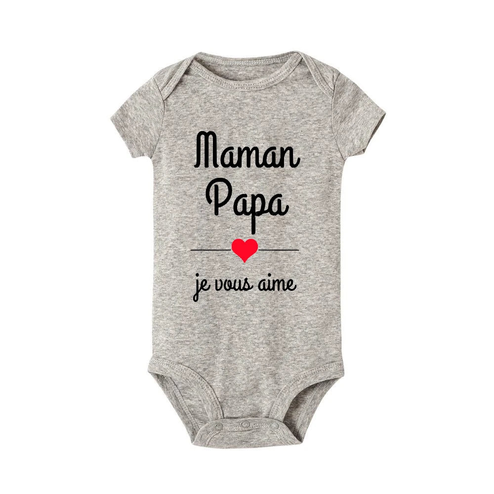 Maman Papa Je T'aime Body Bébé Fête des Mères et des Pères Nouveau-né Garçons & Filles™ - Planète bébé