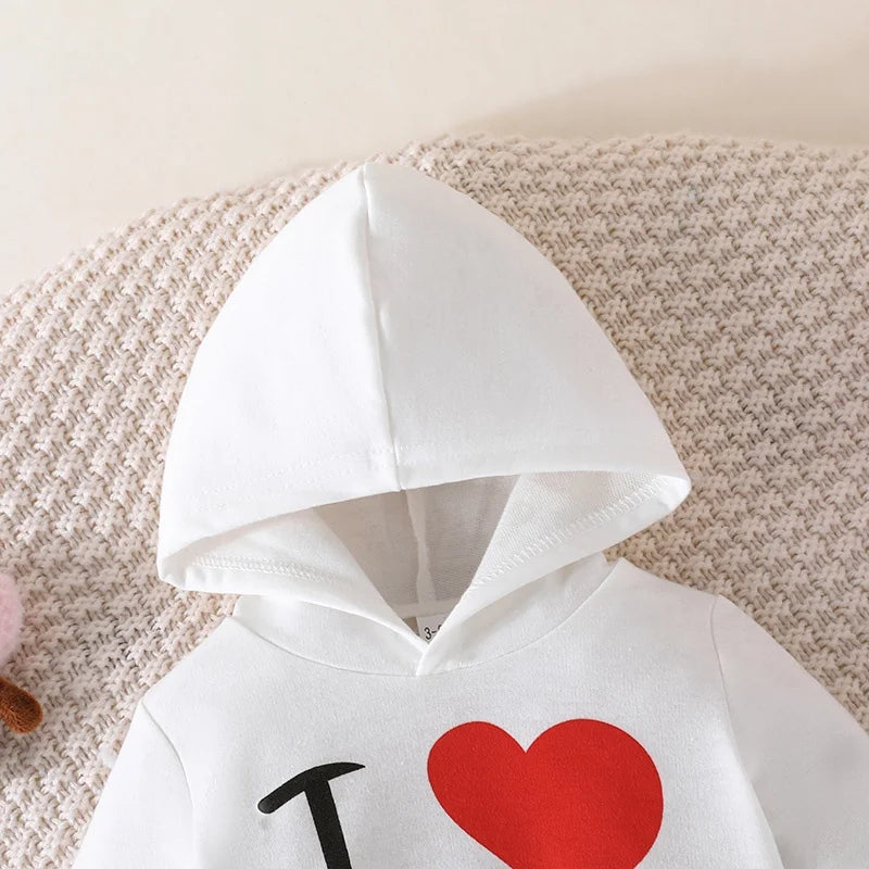 Girls Boy 3 -24 Months Cute Letter Long Sleeve Hoodie Tee Long Pants Outfit Toddler Infant Clothing Set Fashion Kids Wear™ - Planète bébé