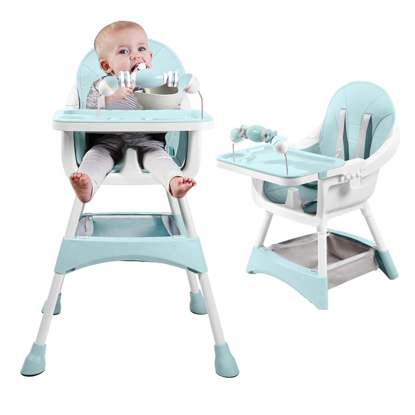 chaise haute évolutive portable double plateau support jouets - Planète bébé