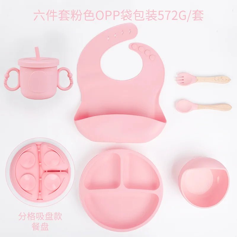 đœïž Set de Vaisselle en Silicone pour BĂ©bĂ© â 8 PiĂšces Ăvolutives et SĂ»resâą - PlanĂšte bĂ©bĂ©