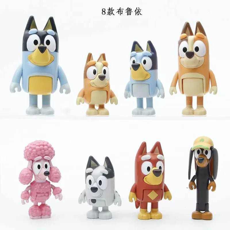 Figurines The Bluey Family – Set 8 ou 12 Pièces – Jouets de Dessin Animé Bleu – Cadeau Anniversaire ou Noël Enfant™ - Planète bébé