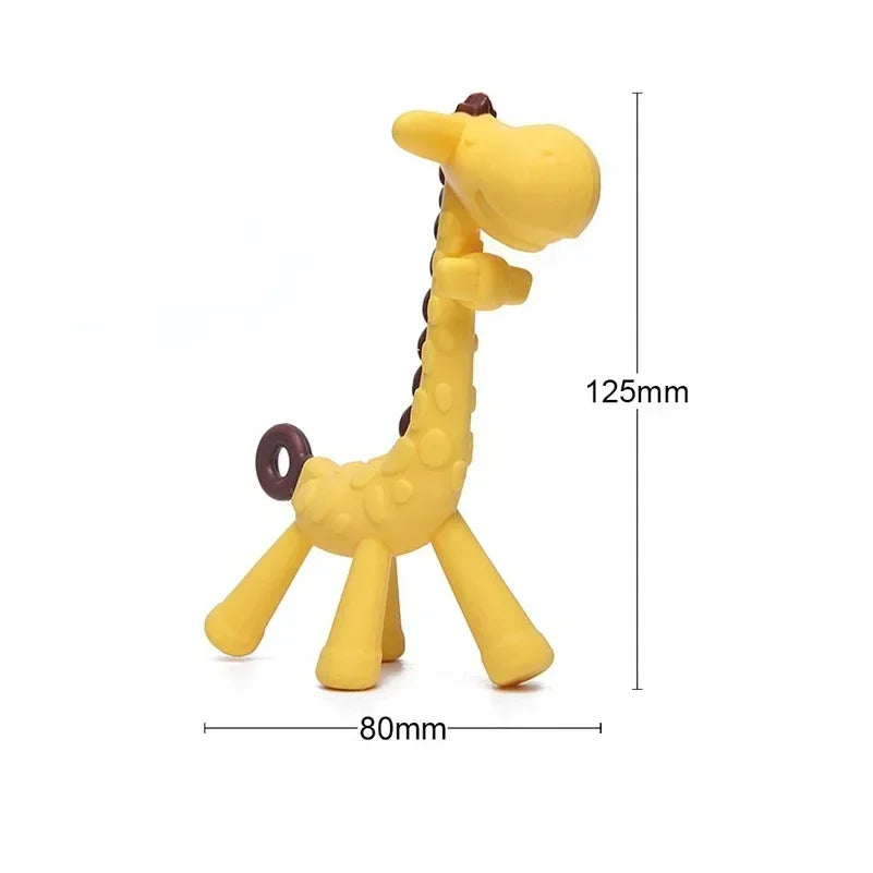 đŠđ Anneau de Dentition Girafe â Silicone Alimentaire â Jouet de Dentition Mignon pour BĂ©bĂ©âą