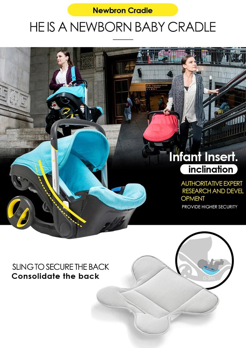 Poussette Bébé 3 en 1 Ultra - Légère – Pliable & Polyvalente - Planète bébé