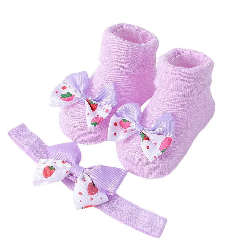 đđ§ŠChaussettes + Bandeau NĆud â Doux & Ălastique â Naissance Ă 12 Moisâą - PlanĂšte bĂ©bĂ©