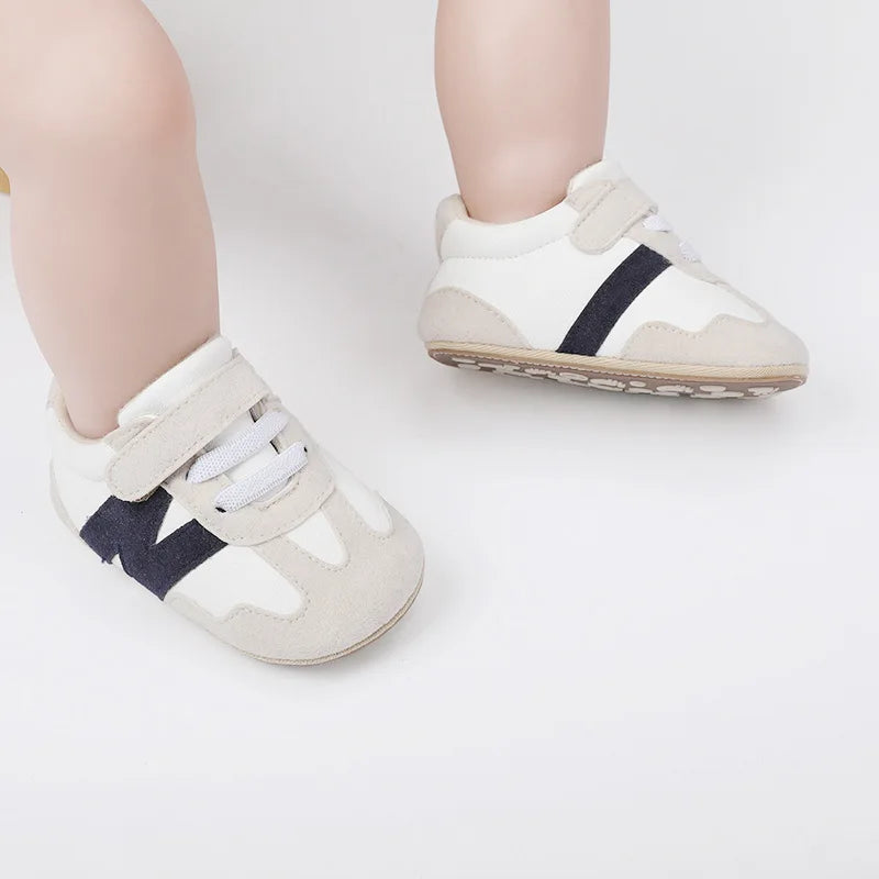 New 0-1Y Newborn Baby Fashion Versatile Sports Style Patchwork Colour Soft Bottom Anti-slip Suede Infant Toddler Shoes™