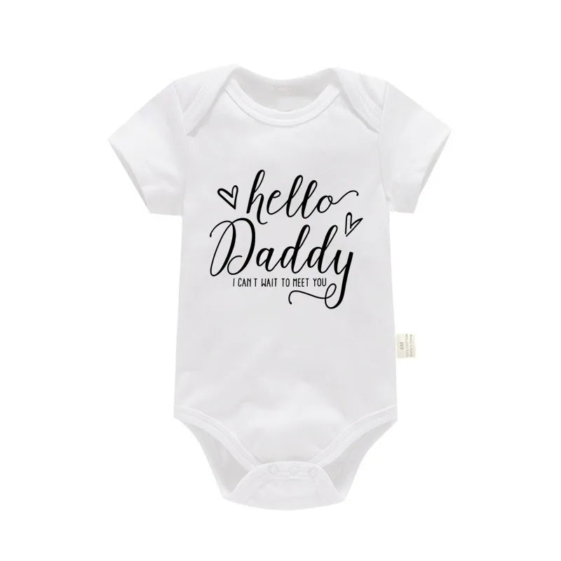 đ¶đ Body BĂ©bĂ© Annonce Grossesse â "Hello Daddy, I Can't Wait to Meet You" â 100% Coton Douxâą