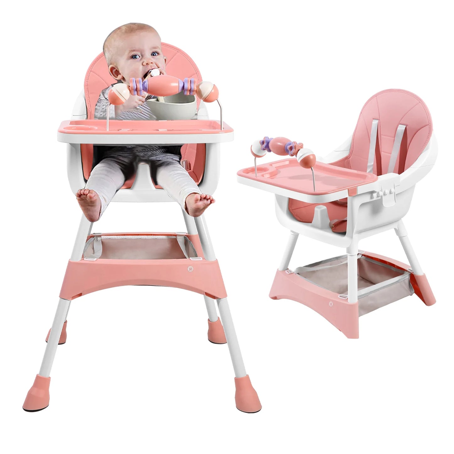 chaise haute évolutive portable double plateau support jouets - Planète bébé