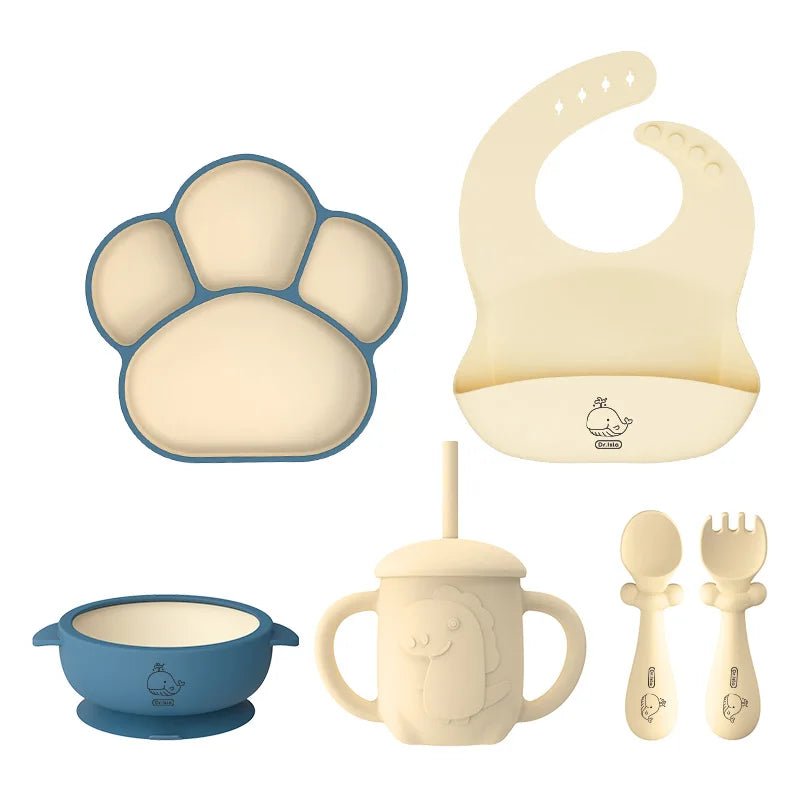 🍽️ Set de Vaisselle pour Enfant 6 Pièces – Dr.isla | Silicone Sans BPA & Design Ludique™ - Planète bébé