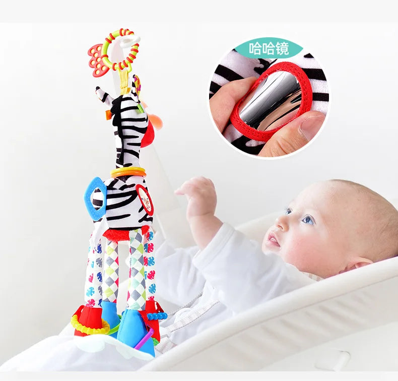 Soft Giraffe Zebra Animal Handbells Rattles Plush Infant Baby Development Handle Toys WIth Teether Baby Toy For Newborn Gifts™