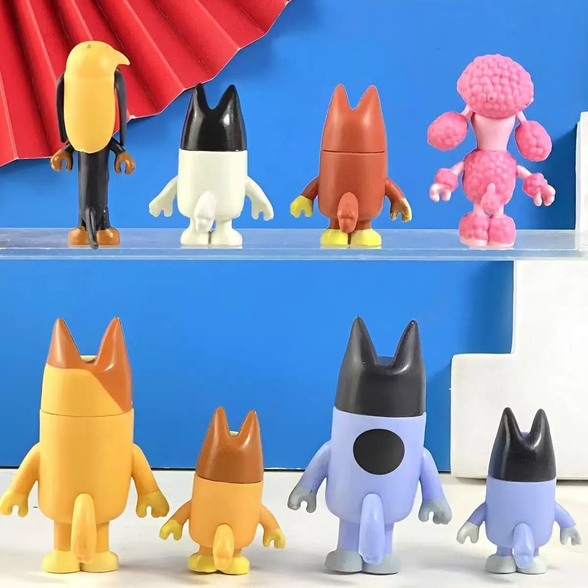 Figurines The Bluey Family – Set 8 ou 12 Pièces – Jouets de Dessin Animé Bleu – Cadeau Anniversaire ou Noël Enfant™ - Planète bébé