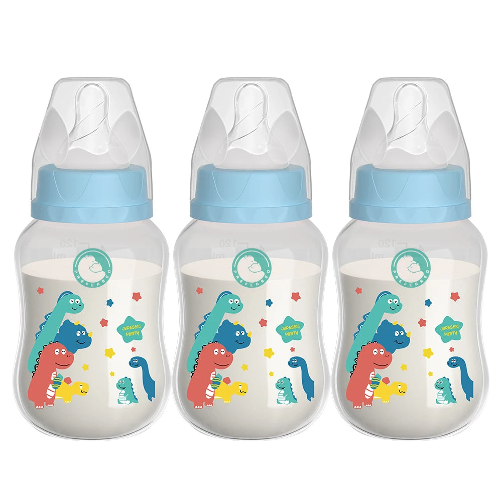 đŒ Lot de 3 Biberons Dr.Isla â 150/240ml â Large Goulot â Sans BPA â TĂ©tine DĂ©bit Moyen â Motifs BĂ©bĂ©âą