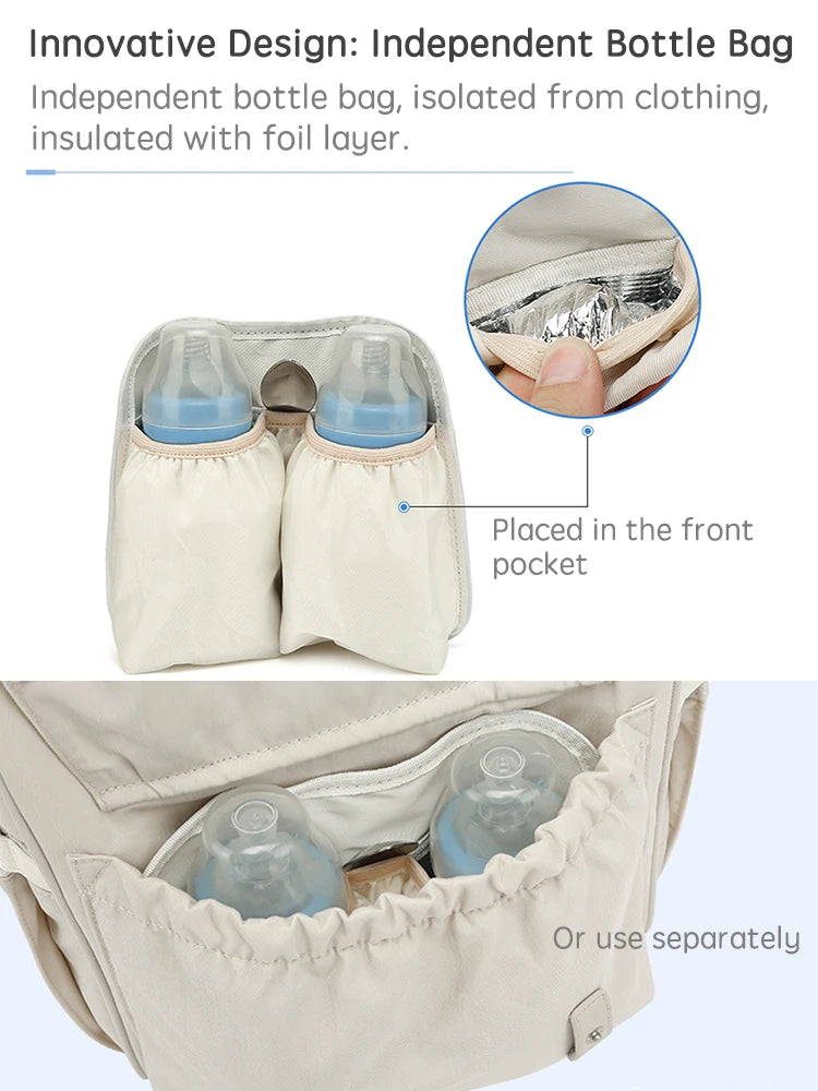 đ Sac Ă Langer PANGDUBE â Sac Ă Dos MaternitĂ© Ătanche avec Crochets Poussetteâą