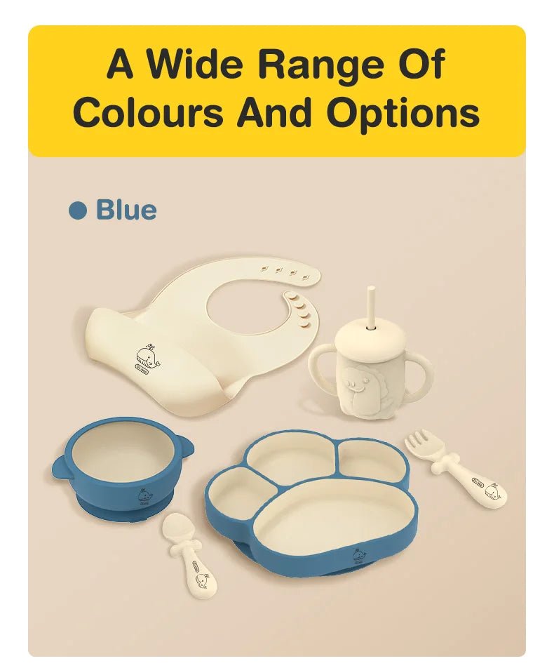 🍽️ Set de Vaisselle pour Enfant 6 Pièces – Dr.isla | Silicone Sans BPA & Design Ludique™ - Planète bébé
