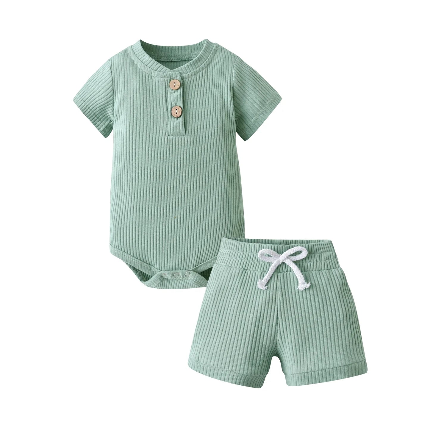 đ¶âš Ensemble Estival BĂ©bĂ© Garçon â KuKitty | Haut & Short en Coton TricotĂ© | Look Casual Chicâą - PlanĂšte bĂ©bĂ©