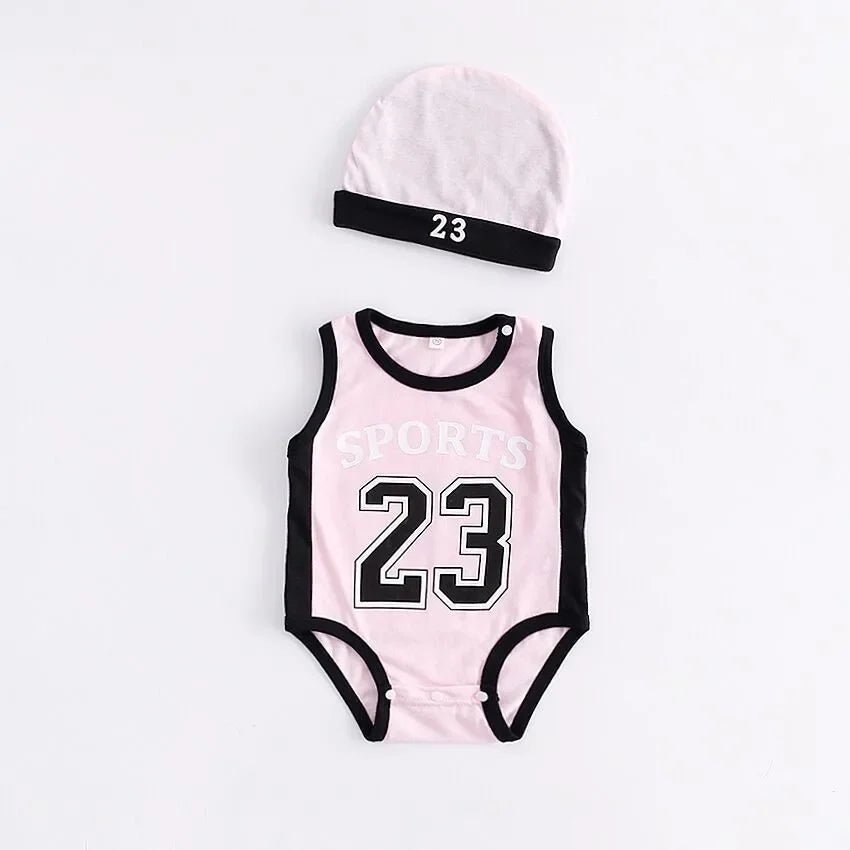 đ Barboteuse BĂ©bĂ© ĂtĂ© sans Manches â Style Sporty & Chapeau Assorti â EMPMOKEYâą - PlanĂšte bĂ©bĂ©