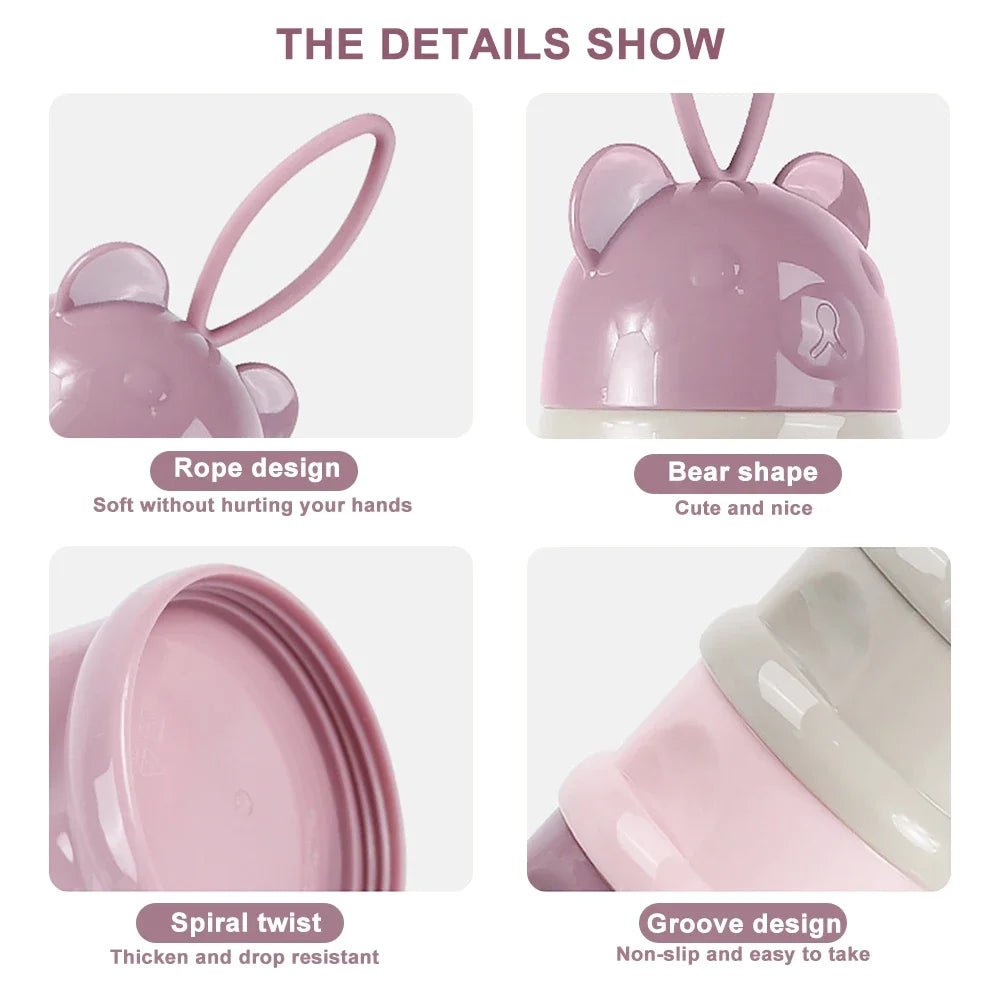 🍼 Boîte Doseuse de Lait en Poudre 4 Couches – Style Ourson | Portable & Pratique™ - Planète bébé