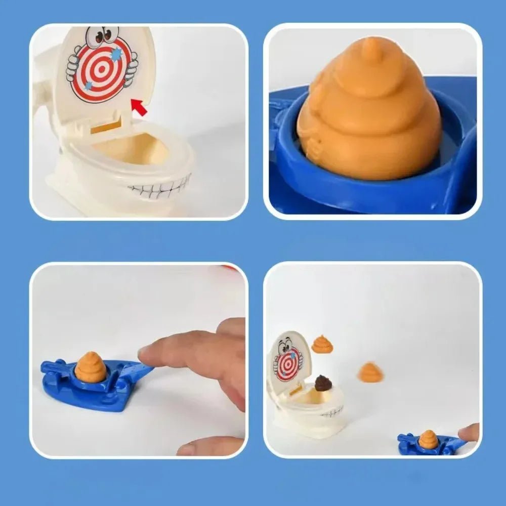 Mini Jeu de Toilette Catapulte – Jouet Anti - Stress Amusant à Deux – Jeu de Lancer de Caca – Tabletop Battle pour Enfants et Adultes® - Planète bébé