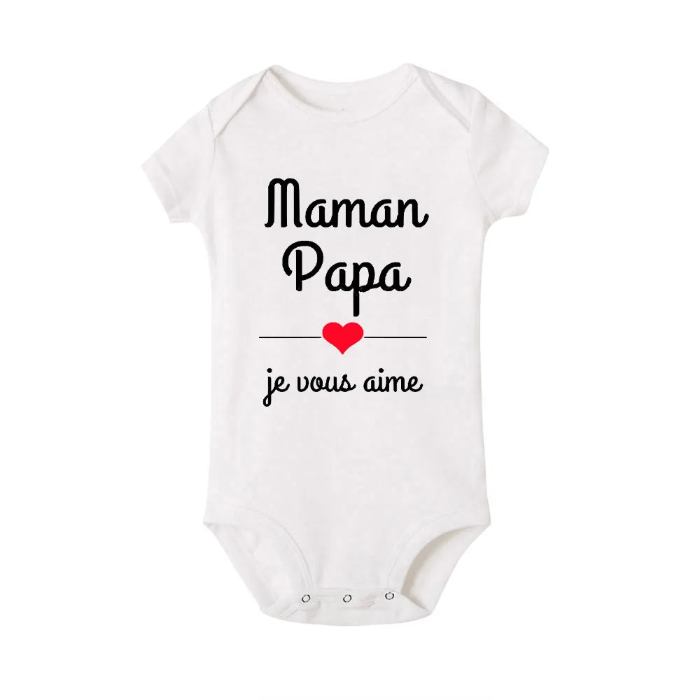 Maman Papa Je T'aime Body Bébé Fête des Mères et des Pères Nouveau-né Garçons & Filles™ - Planète bébé