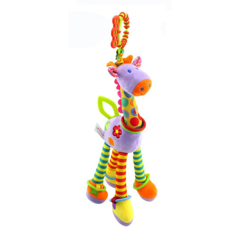Soft Giraffe Zebra Animal Handbells Rattles Plush Infant Baby Development Handle Toys WIth Teether Baby Toy For Newborn Gifts™