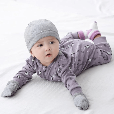 Barboteuse - UnisexRompers™ - Pingouin Violet - Planète bébé