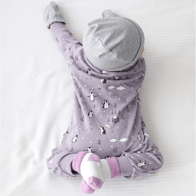 Barboteuse - UnisexRompers™ - Pingouin Violet - Planète bébé