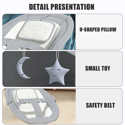 Lit Bébé Électrique 2-en-1 avec Balancelle Automatique – Pliable &amp; Portable™