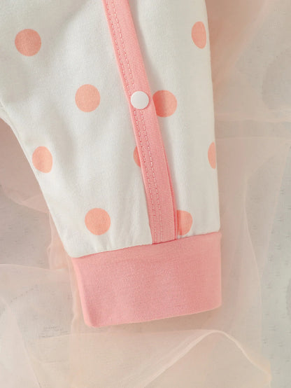 Ensemble Bébé Fille™ – 4 Pièces Polka Dot avec Patch Ours - Planète bébé