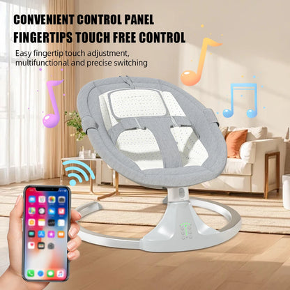 Lit Bébé Électrique 2-en-1 avec Balancelle Automatique – Pliable &amp; Portable™