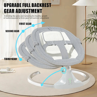 Lit Bébé Électrique 2-en-1 avec Balancelle Automatique – Pliable &amp; Portable™