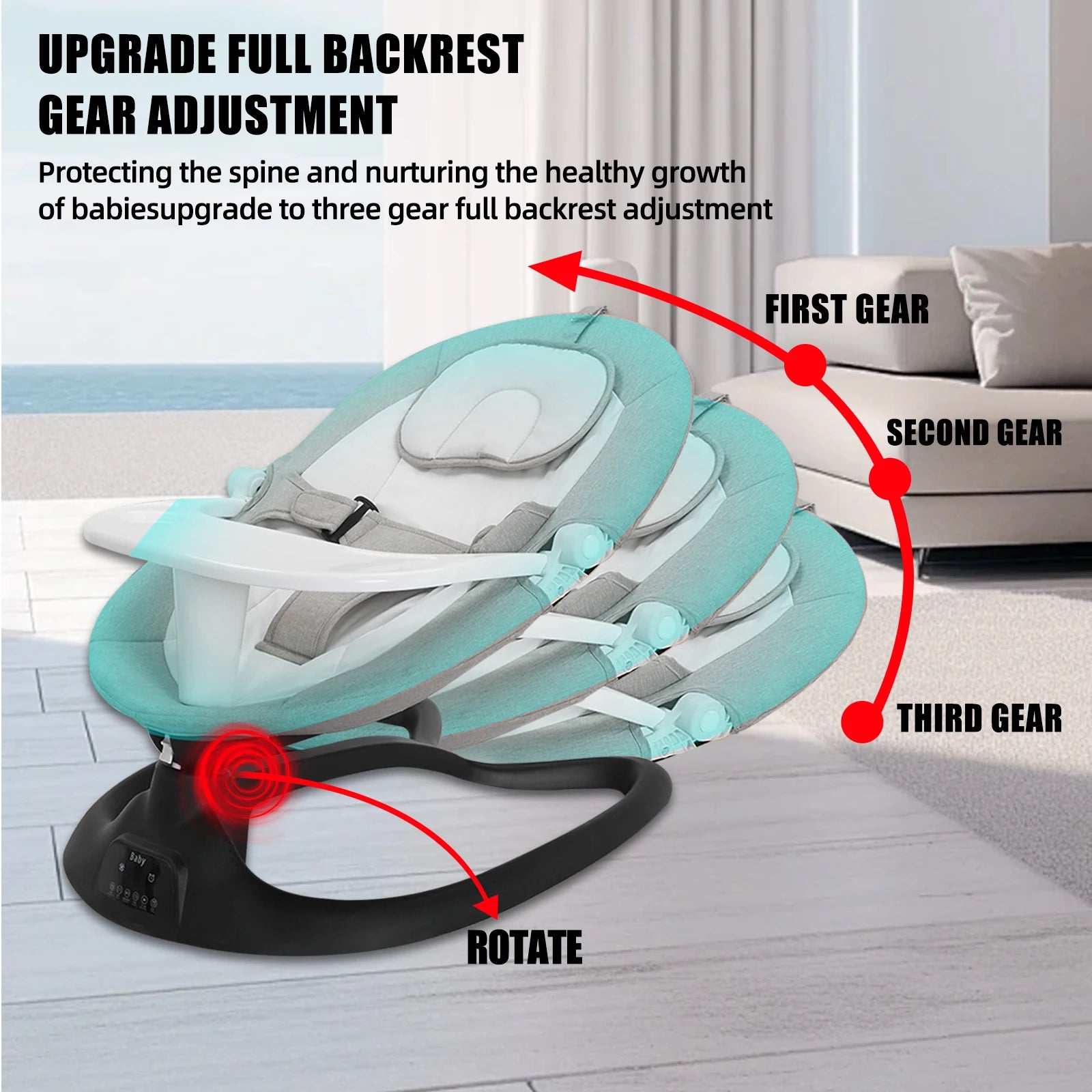 🎶 Berceau Électrique Bluetooth pour Bébé – Balancelle Multifonction avec Filet Anti - Moustique &amp; Musique – Jusqu’à 10 kg™ - Planète bébé