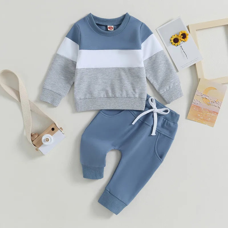 🧸🧥 Ensemble Bébé Garçon 2 Pièces – Sweat à Manches Longues &amp; Pantalon Élastique – Automne – RUEWEY™ - Planète bébé