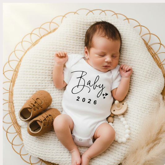 Body Annonce Grossesse "Baby 2026" – Coton Doux &amp; Souvenir de Naissance