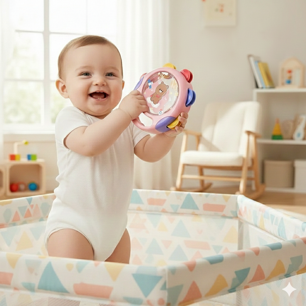 Jouets d'Éveil Musicaux pour Bébé – Tambours et Tambourins à Main – Instruments de Percussion ABS™