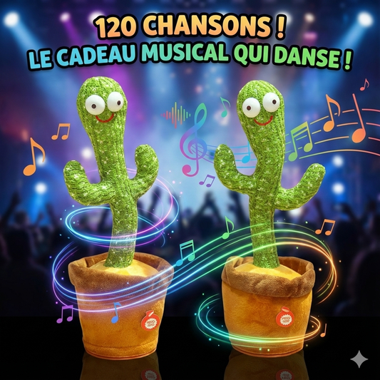 Cactus Dansant et Parlant Électronique pour Enfants – Peluche Musicale Interactive avec 120 Chansons et Lumières™