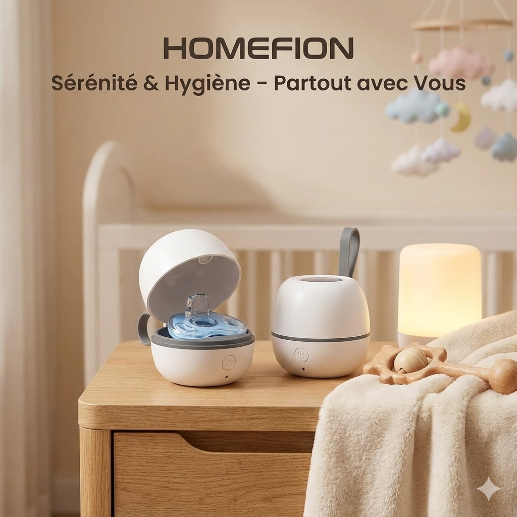 Boîte de Stérilisation Portable pour Tétine – UV 180s – Rechargeable et Compacte™