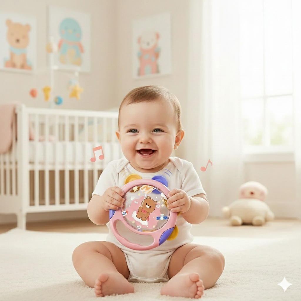 Jouets d'Éveil Musicaux pour Bébé – Tambours et Tambourins à Main – Instruments de Percussion ABS™