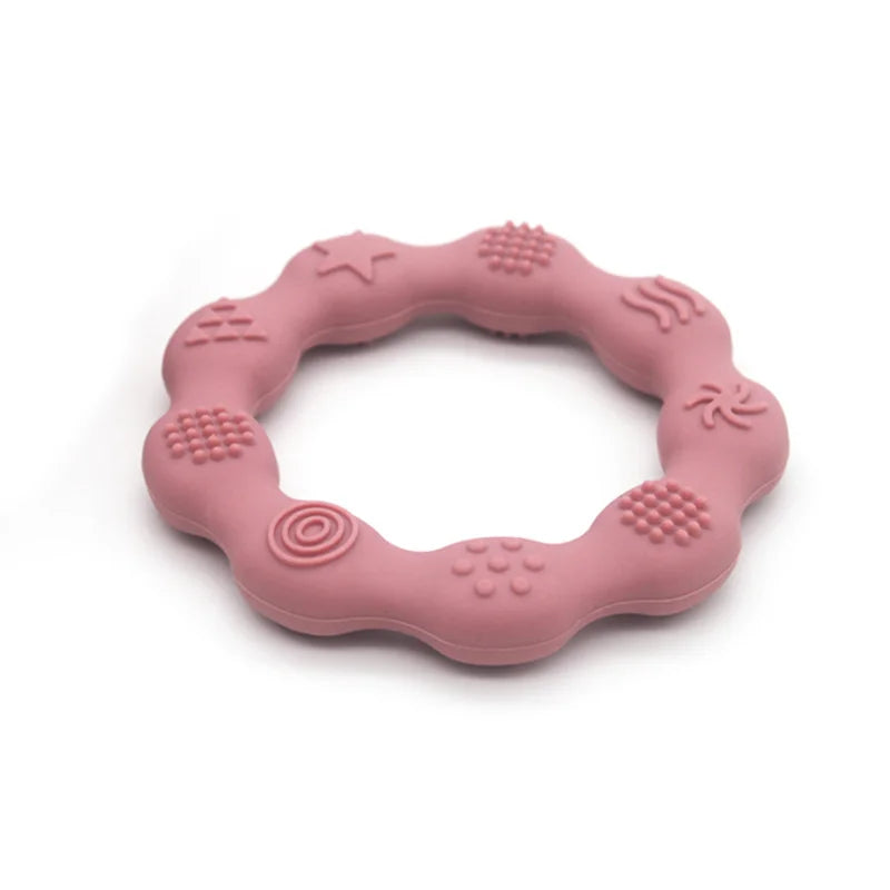 🌸🦷 Anneau de Dentition Fleur – Silicone Alimentaire – Jouet de Molarité &amp; Cognition Tactile pour Bébé™