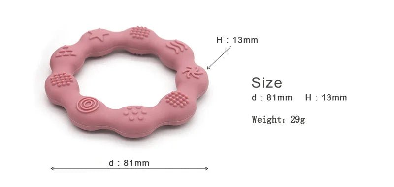 🌸🦷 Anneau de Dentition Fleur – Silicone Alimentaire – Jouet de Molarité &amp; Cognition Tactile pour Bébé™ - Planète bébé