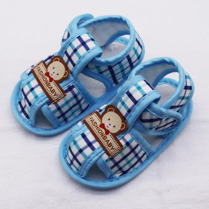 Sandales Bébé d’Été à Motif Ourson – Premiers Pas Semelle Souple™