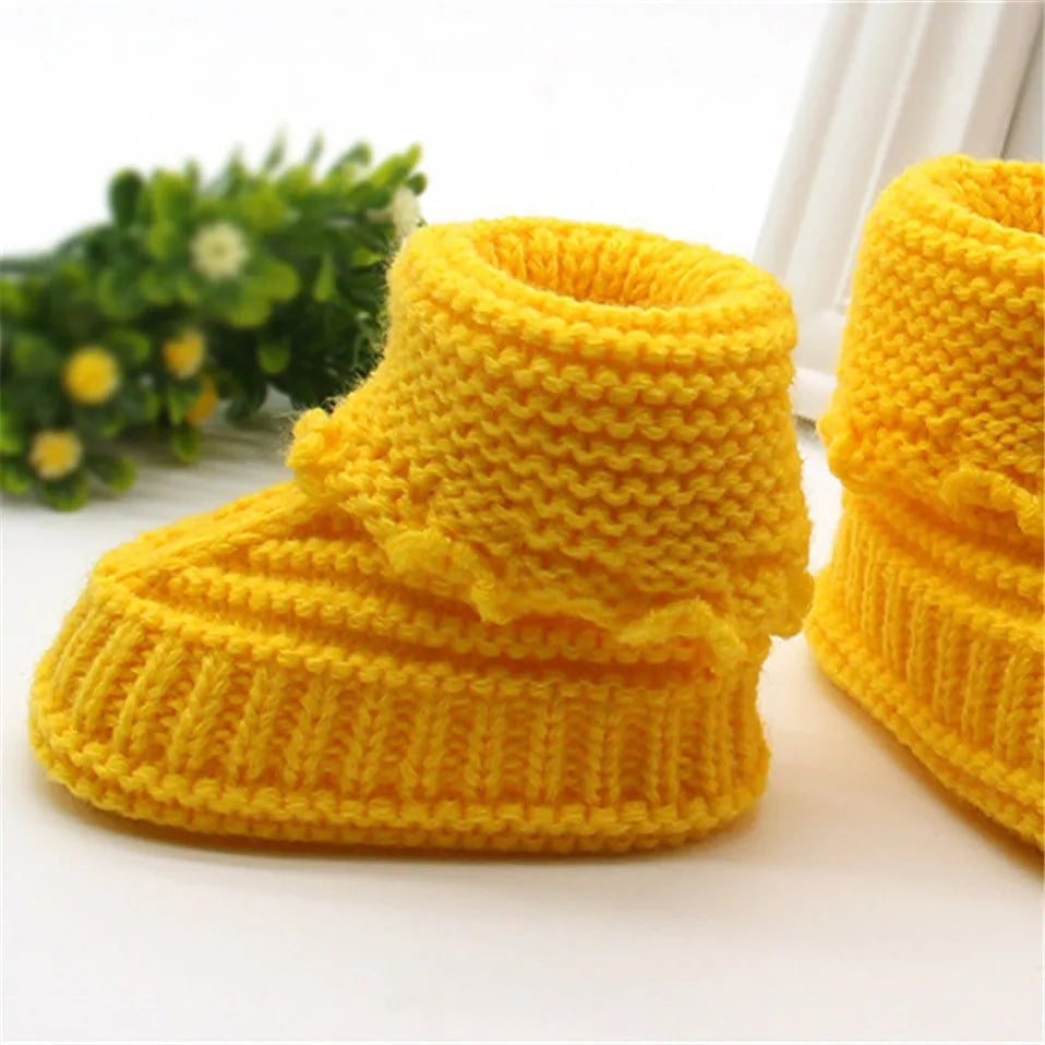 Chaussons Bébé Tricotés Faits Main – Chaussons Hiver Chauds pour Nouveau-Né 0-24 Mois