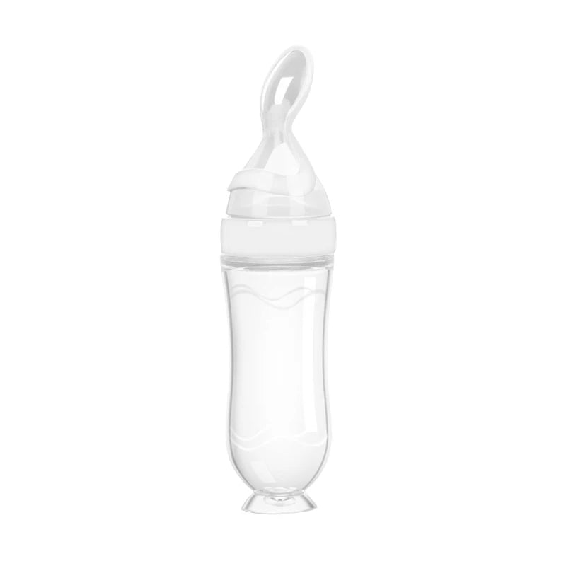 🥄 Biberon Cuillère en Silicone – Pour Nourrissons – Aliment Liquide ou Semi-Liquide – Sans BPA – Facile à Presser™