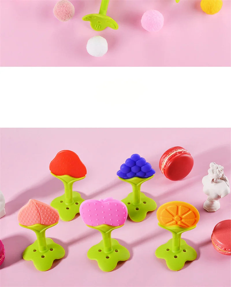 🍓👶 Jouet de Dentition Bébé – Sucette à Mâcher en Silicone en Forme de Fruit™ - Planète bébé