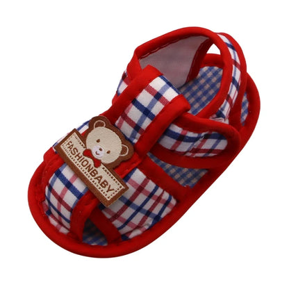 Sandales Bébé d’Été à Motif Ourson – Premiers Pas Semelle Souple™