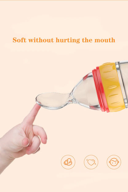 🥄 Biberon Cuillère en Silicone – Pour Nourrissons – Aliment Liquide ou Semi-Liquide – Sans BPA – Facile à Presser™